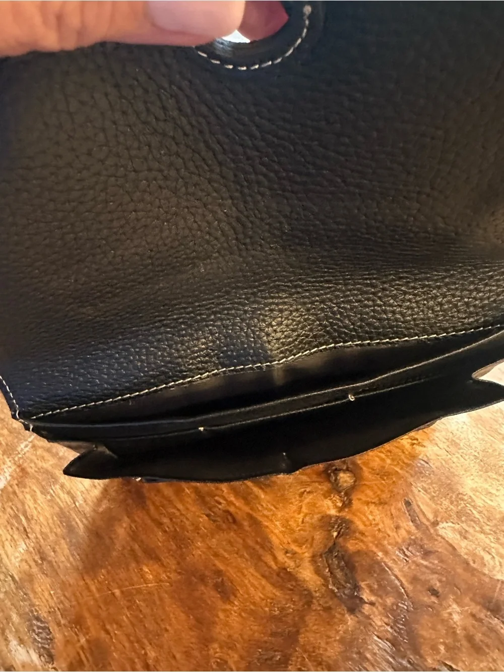 Hermes Black Pebbled Leather Wallet Clutch